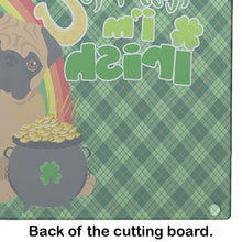 Load image into Gallery viewer, Apricot Pug St. Patrick's Day Glass Cutting Boards – Durable, Decorative Kitchen Art Large