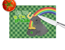 Load image into Gallery viewer, Black Pug St. Patrick's Day Glass Cutting Boards – Durable, Decorative Kitchen Art Large