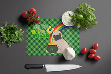 Load image into Gallery viewer, Fawn Pug St. Patrick's Day Glass Cutting Boards – Durable, Decorative Kitchen Art Large