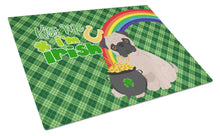 Load image into Gallery viewer, Fawn Pug St. Patrick's Day Glass Cutting Boards – Durable, Decorative Kitchen Art Large