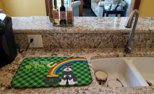 Load image into Gallery viewer, Black and Silver Schnauzer St. Patrick's Day Dish Drying Mat – Absorbent, Artistic Kitchen Essentials