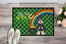 Load image into Gallery viewer, Black and Silver Schnauzer St. Patrick's Day Doormat - 24x36 Decorative Floor Mat – Indoor/Outdoor Rug with Artistic Flair
