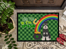 Load image into Gallery viewer, Black and Silver Schnauzer St. Patrick's Day Doormat - 24x36 Decorative Floor Mat – Indoor/Outdoor Rug with Artistic Flair