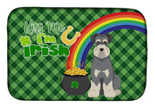 Load image into Gallery viewer, Salt Pepper Natural Ears Schnauzer St. Patrick's Day Dish Drying Mat – Absorbent, Artistic Kitchen Essentials