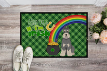 Load image into Gallery viewer, Salt Pepper Schnauzer St. Patrick's Day Doormat - 24x36 Decorative Floor Mat – Indoor/Outdoor Rug with Artistic Flair