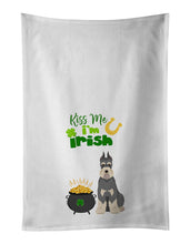 Load image into Gallery viewer, Salt Pepper Schnauzer St. Patrick's Day White Kitchen Towel Set of 2 Dish Towels
