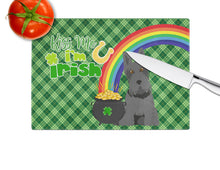 Load image into Gallery viewer, Black Scottish Terrier St. Patrick's Day Glass Cutting Boards – Durable, Decorative Kitchen Art Large