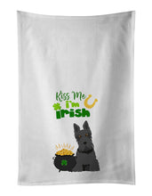 Load image into Gallery viewer, Black Scottish Terrier St. Patrick's Day White Kitchen Towel Set of 2 Dish Towels