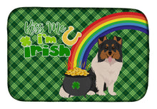 Load image into Gallery viewer, Tricolor Sheltie St. Patrick's Day Dish Drying Mat – Absorbent, Artistic Kitchen Essentials