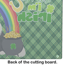 Load image into Gallery viewer, Tricolor Sheltie St. Patrick's Day Glass Cutting Boards – Durable, Decorative Kitchen Art Large