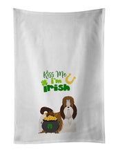 Load image into Gallery viewer, Red and White Shih Tzu St. Patrick's Day White Kitchen Towel Set of 2 Dish Towels