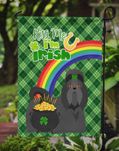 Load image into Gallery viewer, Black Shih Tzu St. Patrick's Garden Flag – "Kiss Me I’m Irish" with Pot of Gold &amp; Rainbow