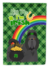 Load image into Gallery viewer, Black Shih Tzu St. Patrick's Garden Flag – "Kiss Me I’m Irish" with Pot of Gold &amp; Rainbow