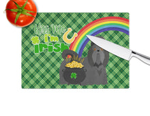 Load image into Gallery viewer, Black Shih Tzu St. Patrick's Day Glass Cutting Boards – Durable, Decorative Kitchen Art Large