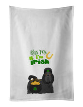 Load image into Gallery viewer, Black Shih Tzu St. Patrick's Day White Kitchen Towel Set of 2 Dish Towels
