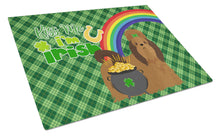 Load image into Gallery viewer, Red Shih Tzu St. Patrick's Day Glass Cutting Boards – Durable, Decorative Kitchen Art Large