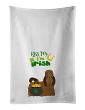 Load image into Gallery viewer, Red Shih Tzu St. Patrick's Day White Kitchen Towel Set of 2 Dish Towels