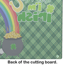 Load image into Gallery viewer, Black Siberian Husky St. Patrick's Day Glass Cutting Boards – Durable, Decorative Kitchen Art Large