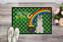 Load image into Gallery viewer, Grey Siberian Husky St. Patrick's Day Doormat - 24x36 Decorative Floor Mat – Indoor/Outdoor Rug with Artistic Flair