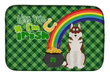 Load image into Gallery viewer, Red Siberian Husky St. Patrick's Day Dish Drying Mat – Absorbent, Artistic Kitchen Essentials