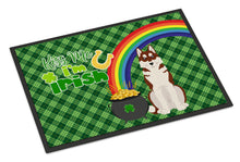 Load image into Gallery viewer, Red Siberian Husky St. Patrick's Day Doormat - 24x36 Decorative Floor Mat – Indoor/Outdoor Rug with Artistic Flair