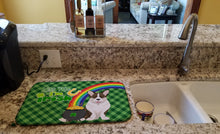 Load image into Gallery viewer, Brindle Cardigan Corgi St. Patrick's Day Dish Drying Mat – Absorbent, Artistic Kitchen Essentials