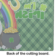 Load image into Gallery viewer, Brindle Cardigan Corgi St. Patrick's Day Glass Cutting Boards – Durable, Decorative Kitchen Art Large
