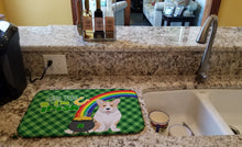 Load image into Gallery viewer, Fawn Cardigan Corgi St. Patrick's Day Dish Drying Mat – Absorbent, Artistic Kitchen Essentials