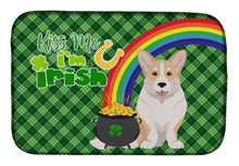 Load image into Gallery viewer, Fawn Cardigan Corgi St. Patrick's Day Dish Drying Mat – Absorbent, Artistic Kitchen Essentials