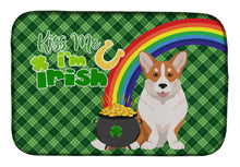 Load image into Gallery viewer, Red Cardigan Corgi St. Patrick's Day Dish Drying Mat – Absorbent, Artistic Kitchen Essentials