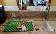 Load image into Gallery viewer, Sable Pembroke Corgi St. Patrick's Day Dish Drying Mat – Absorbent, Artistic Kitchen Essentials