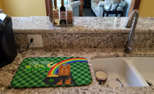 Load image into Gallery viewer, Black and Tan Full Coat Yorkshire Terrier St. Patrick's Day Dish Drying Mat – Absorbent, Artistic Kitchen Essentials