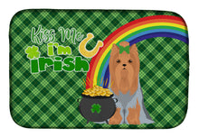 Load image into Gallery viewer, Blue and Tan Full Coat Yorkshire Terrier St. Patrick's Day Dish Drying Mat – Absorbent, Artistic Kitchen Essentials