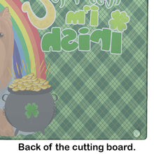 Load image into Gallery viewer, Blue and Tan Full Coat Yorkshire Terrier St. Patrick's Day Glass Cutting Boards – Durable, Decorative Kitchen Art Large