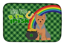 Load image into Gallery viewer, Blue and Tan Puppy Cut Yorkshire Terrier St. Patrick's Day Dish Drying Mat – Absorbent, Artistic Kitchen Essentials