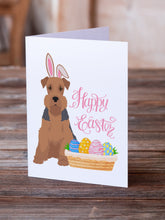 Load image into Gallery viewer, Grizzle and Tan Airedale Terrier Easter Greeting Cards -  Blank Note Cards – 8-Pack of Artist-Designed Cards with Envelopes