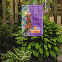 Load image into Gallery viewer, Grizzle and Tan Airedale Terrier Easter Garden Flag – Decorative Outdoor Yard Flag