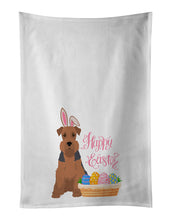 Load image into Gallery viewer, Grizzle and Tan Airedale Terrier Easter White Kitchen Towel Set of 2 Dish Towels
