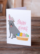 Load image into Gallery viewer, Blue Pit Bull Terrier Easter Greeting Cards -  Blank Note Cards – 8-Pack of Artist-Designed Cards with Envelopes