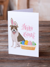 Load image into Gallery viewer, Fawn Brindle Pit Bull Terrier Easter Greeting Cards -  Blank Note Cards – 8-Pack of Artist-Designed Cards with Envelopes