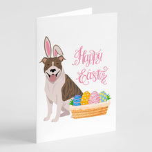 Load image into Gallery viewer, Fawn Brindle Pit Bull Terrier Easter Greeting Cards -  Blank Note Cards – 8-Pack of Artist-Designed Cards with Envelopes