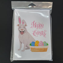 Load image into Gallery viewer, White Pit Bull Terrier Easter Greeting Cards -  Blank Note Cards – 8-Pack of Artist-Designed Cards with Envelopes