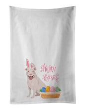 Load image into Gallery viewer, White Pit Bull Terrier Easter White Kitchen Towel Set of 2 Dish Towels