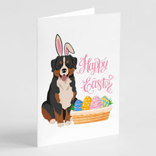 Load image into Gallery viewer, Bernese Mountain Dog Easter Greeting Cards -  Blank Note Cards – 8-Pack of Artist-Designed Cards with Envelopes