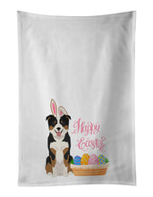 Load image into Gallery viewer, Tricolor Border Collie Easter White Kitchen Towel Set of 2 Dish Towels