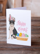 Load image into Gallery viewer, Black Boston Terrier Easter Greeting Cards -  Blank Note Cards – 8-Pack of Artist-Designed Cards with Envelopes