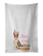 Load image into Gallery viewer, Fawn Boston Terrier Easter White Kitchen Towel Set of 2 Dish Towels