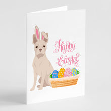 Load image into Gallery viewer, White Boston Terrier Easter Greeting Cards -  Blank Note Cards – 8-Pack of Artist-Designed Cards with Envelopes