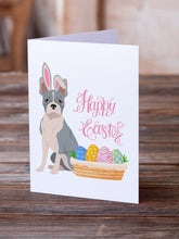 Load image into Gallery viewer, Blue Boston Terrier Easter Greeting Cards -  Blank Note Cards – 8-Pack of Artist-Designed Cards with Envelopes