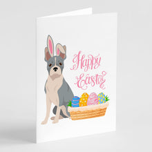 Load image into Gallery viewer, Blue Boston Terrier Easter Greeting Cards -  Blank Note Cards – 8-Pack of Artist-Designed Cards with Envelopes